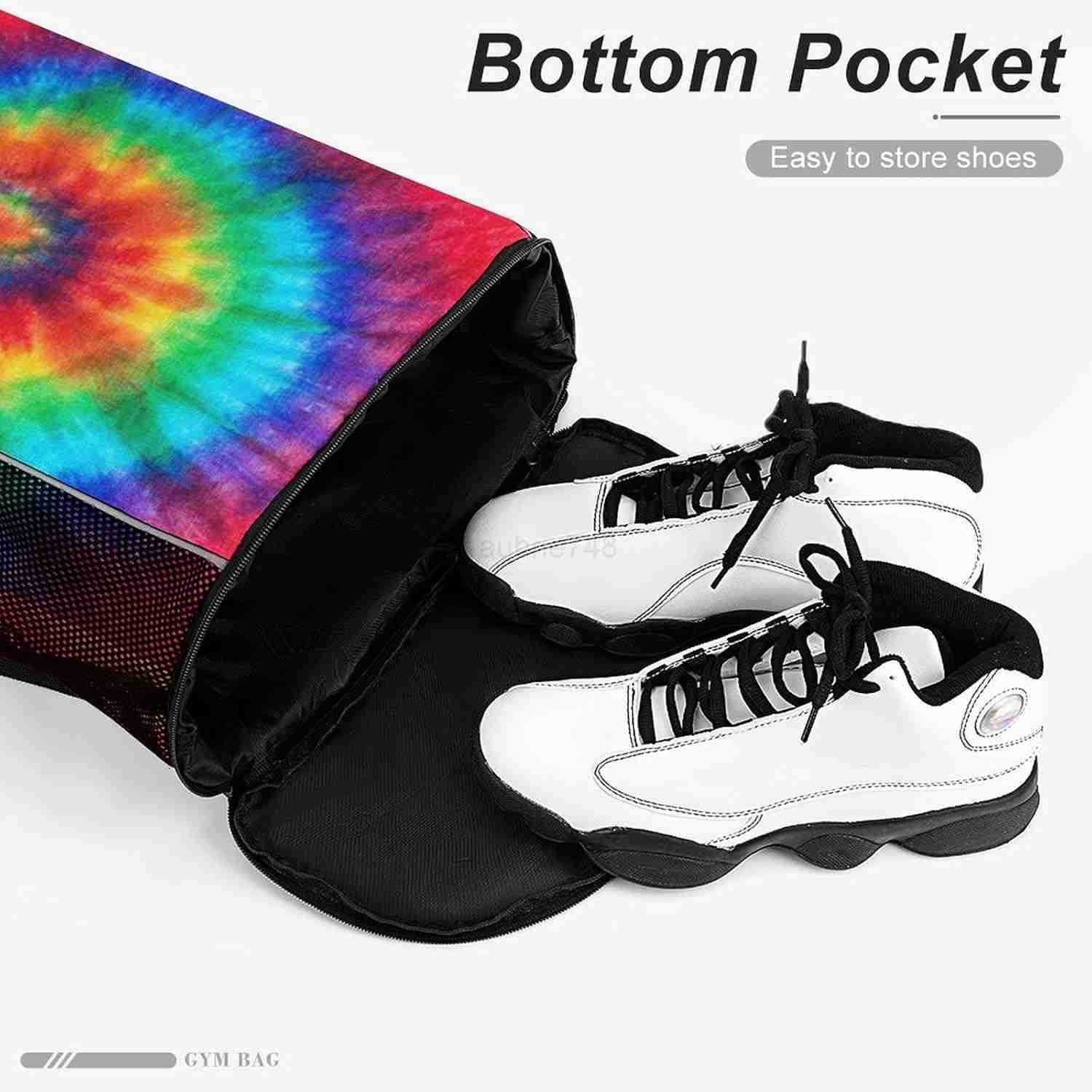 Tie Dye Drawstring Backpack Gym Bag With Shoe Compartment String Bag Sport Beach Swimming Sackpack For Women MenZ250920