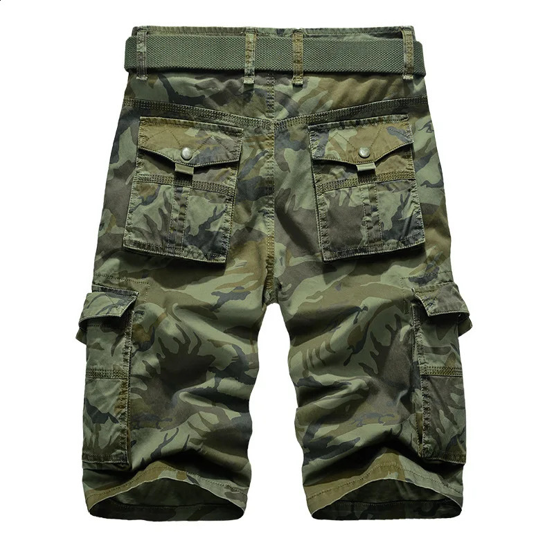 No Belt Camouflage Camo Cargo Shorts Men 2024 Mens Casual Male Loose Work Man Military Short Pants Plus Size y250920