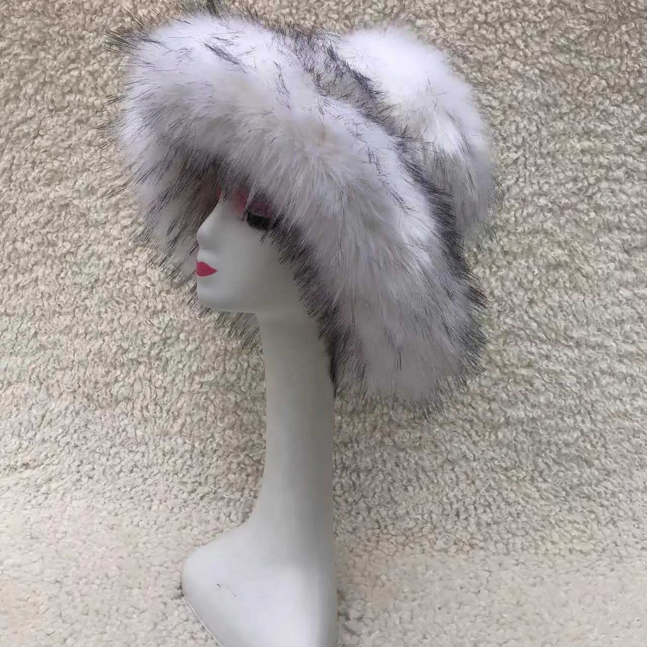 New Big Brim Fur Hat for Wens Luxury P Hat Warm Winter Y2K Mens Fisherman Hat Person Colorf Hat Y250920