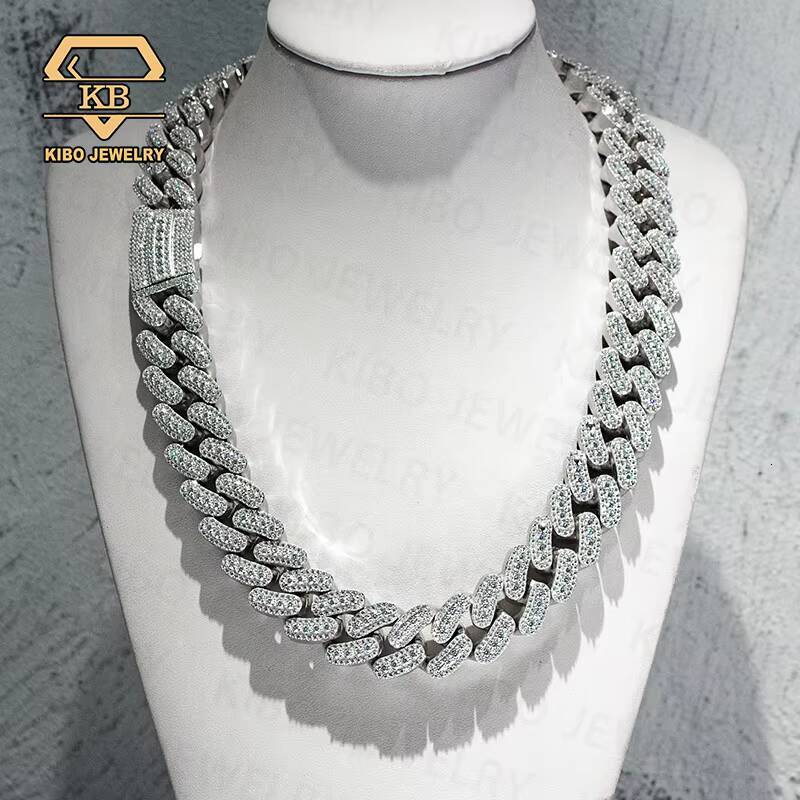 Real Rapper Necklace Jewelry VVS 925 Silver 15mm 22mm LAB Grown Moissanite Diamond Iced Out Hip Hop Jewelry Cuban Link Chains