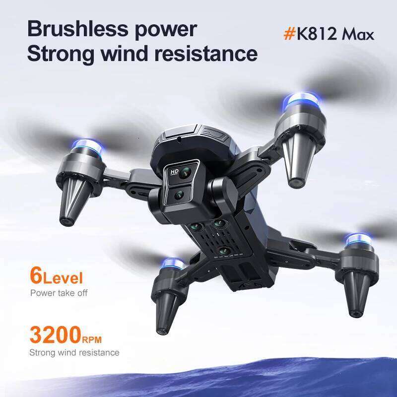 K812 MAX 4K Professional HD Dual Camera GPS Drone With Screen 5G WIFI 360°Obstacle Avoidance Brushless Foldable Quadcopter Dron drone with 4k camera
