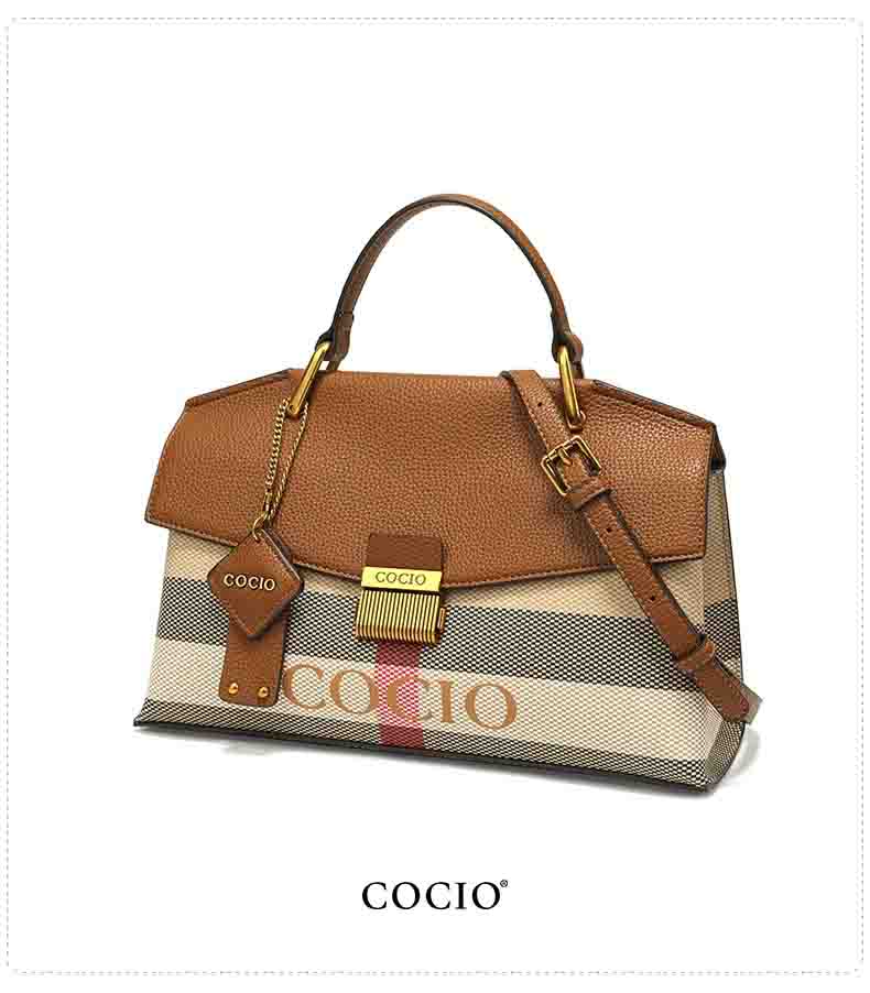 COCIO Plaid Tote for Women Texture Handbag - Simple, Trendy Everyday Shoulder Bag Z260124