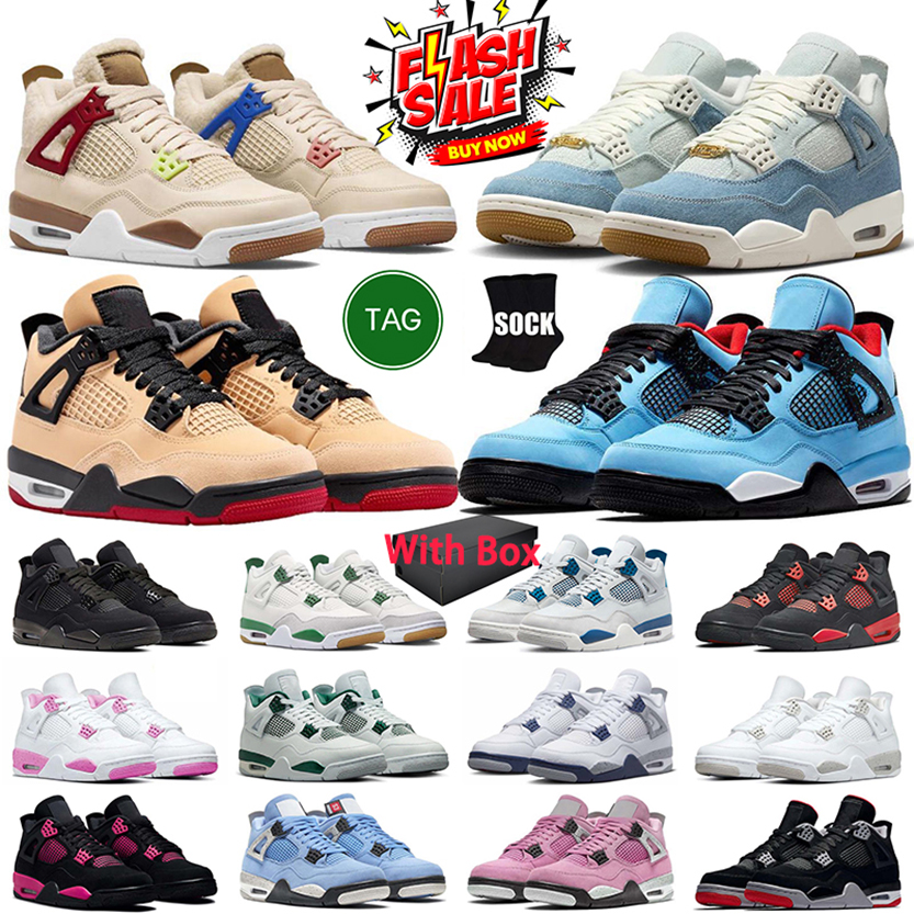 Sail Oreo Black Cat 4 4s Mesketball Shoes University Blue Fire Red Thunder White Cement s Infrared Zen Master Wild Things Mens Sports Women Sneaker Trainers