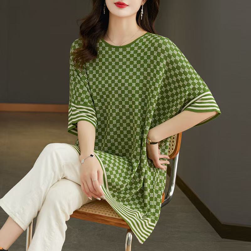 plus size women's new long sleeve high waist printed banquet dress mid-length skirt D02632