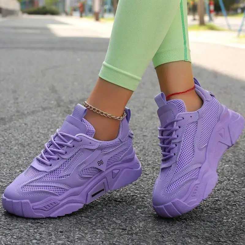 Women Pink Platform Sports Shoes Thick Sole Chunky Casual Shoes Women Spring Tennis Fashion Slip On Outdoors Walking Sneakers W250920 - view 5