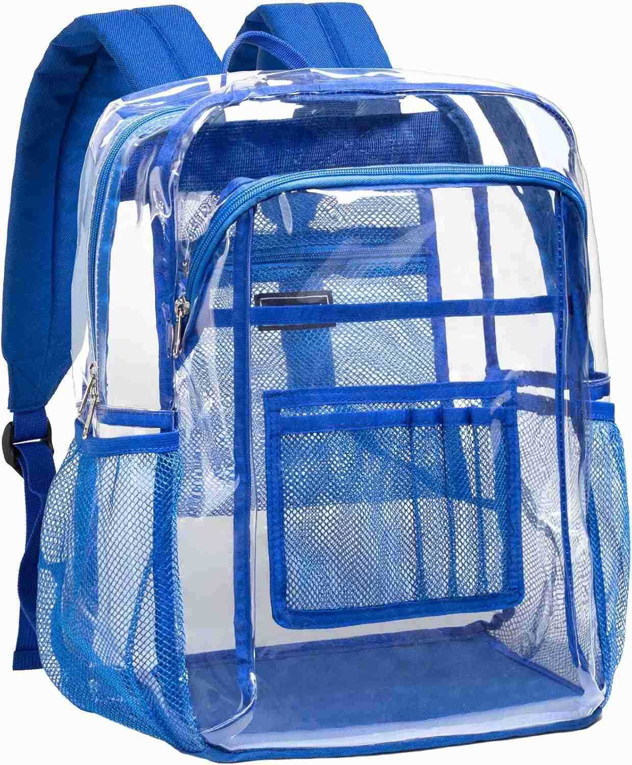 Vorspack Clear Backpack Heavy Duty Clear Book Bag with Multipockets Large See Through Backpack for College Workplace BlackZ250920