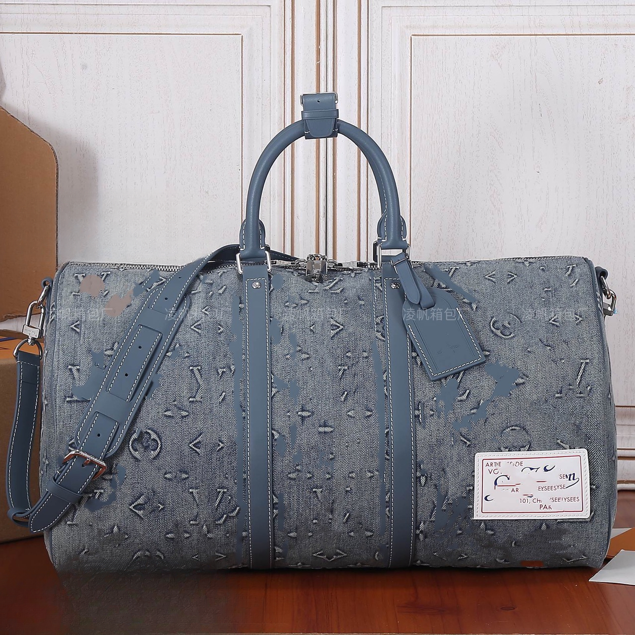 Light luxury denim embossed fashionable print European and American style crossbody bag handbag single shoulder unisex designer bag