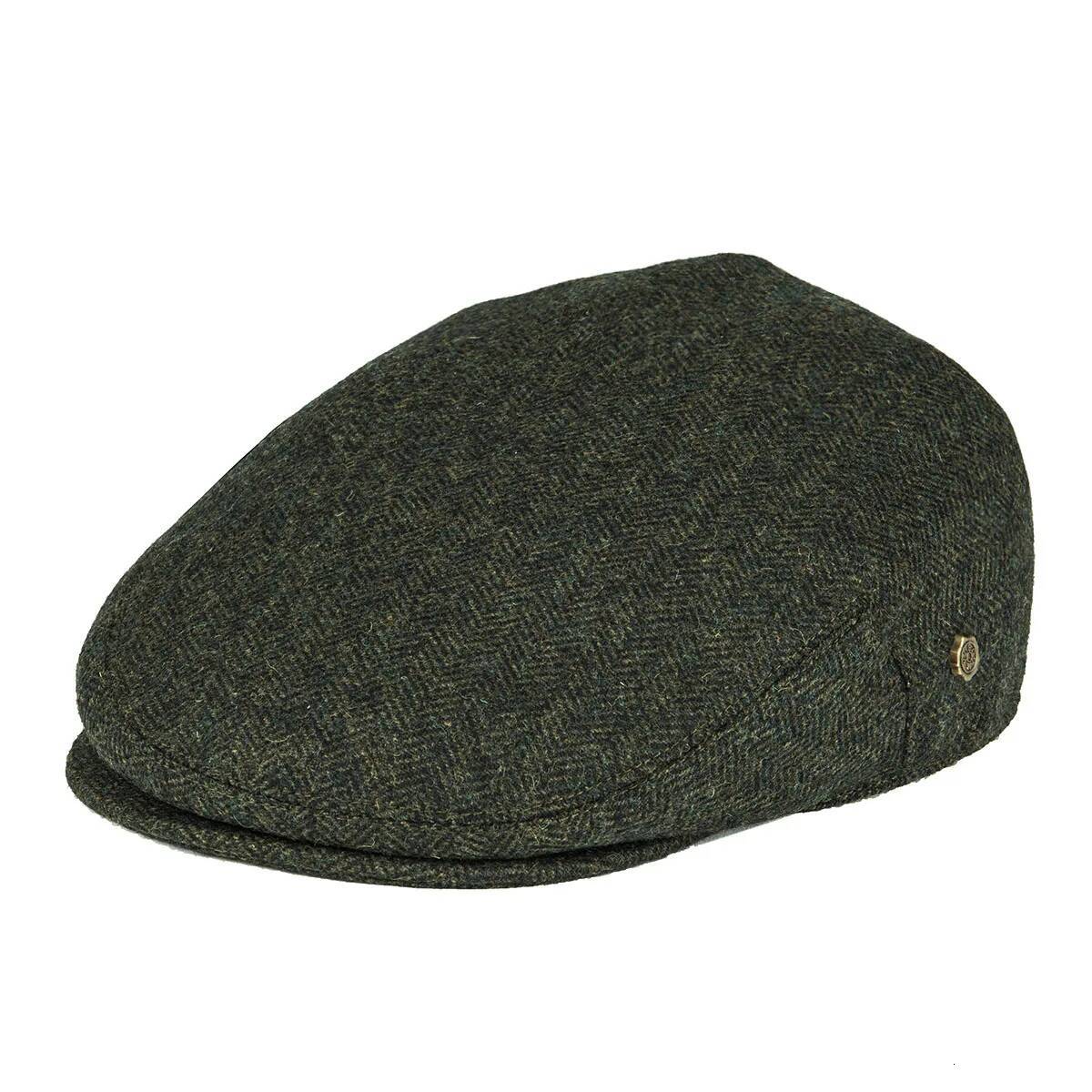 Wool Tweed Herringbone Irish Cap Men Women Beret Cabbie Driver Hat Newsboy Caps Golf Ivy Flat Hats Green Navy Black ddmythur
