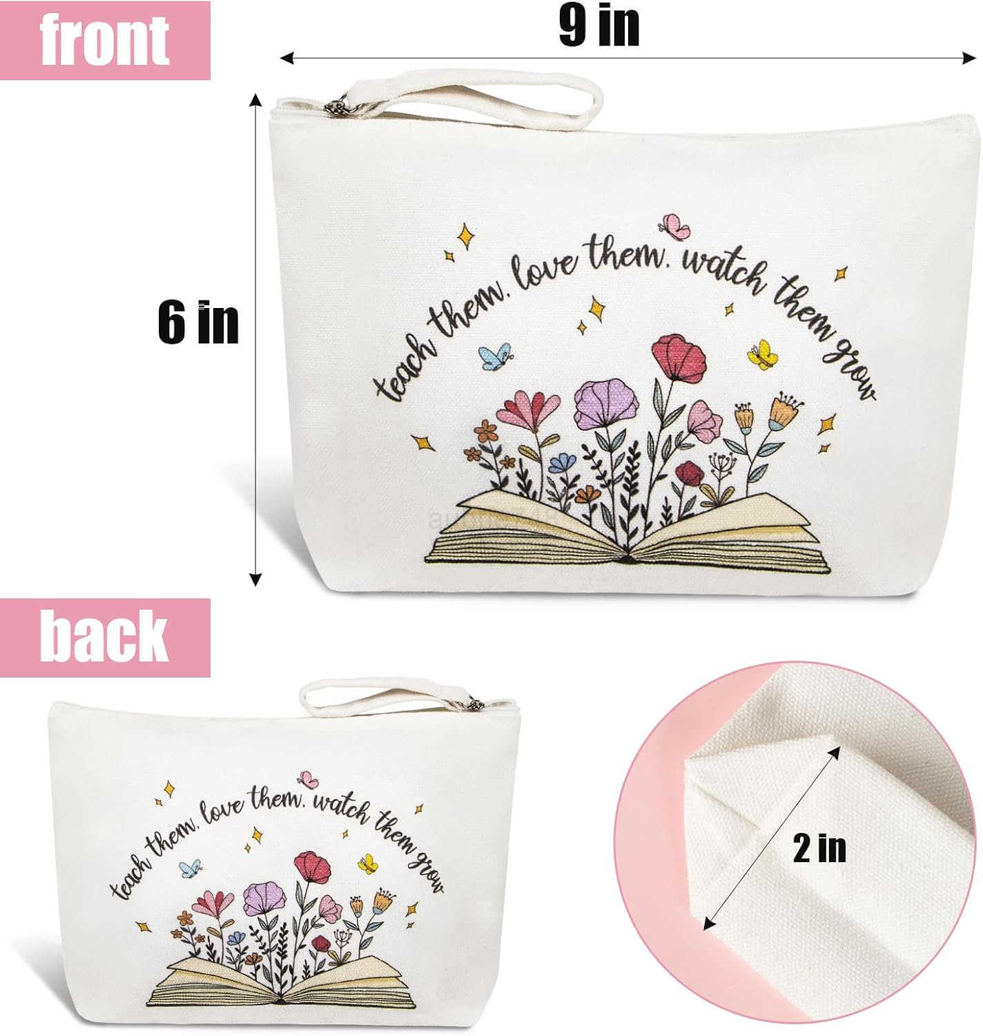 Teacher Appreciation Gifts for Women Teacher Pencil Pouch Makeup Bag Cosmetic Bag Back to School Gifts for Preschool Teachers Colorful FlowerZ250920