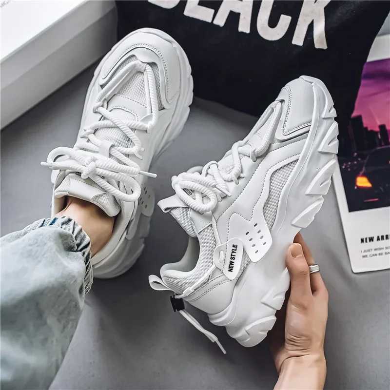 Mens Thick Sole Sport Shoes Simple Fashionable Casual Sneaker High Quality Rubber Plastic Male Athletic Shoes Chunky Sneakers W250920 - view 5
