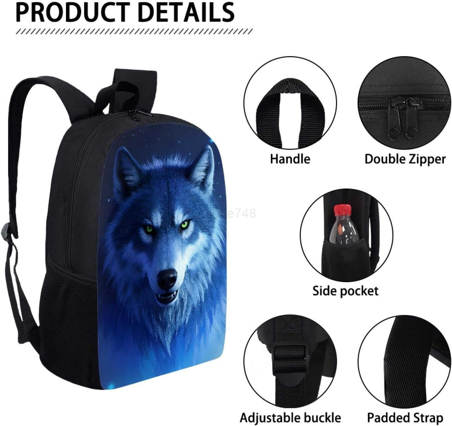 Wolf School Backpack For girls boys Lightweight Elementary Student Bookbag Perfect for Back to SchoolZ250920