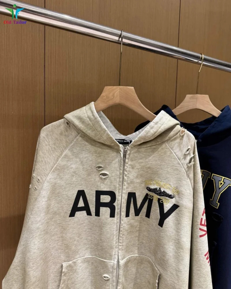 Grailz Project gr Heavyweight 11 Patchwork Retro Distressed TieDye Hoodie Sweatshirt Zipper Cardigan Mens Womens Outerwear 250919