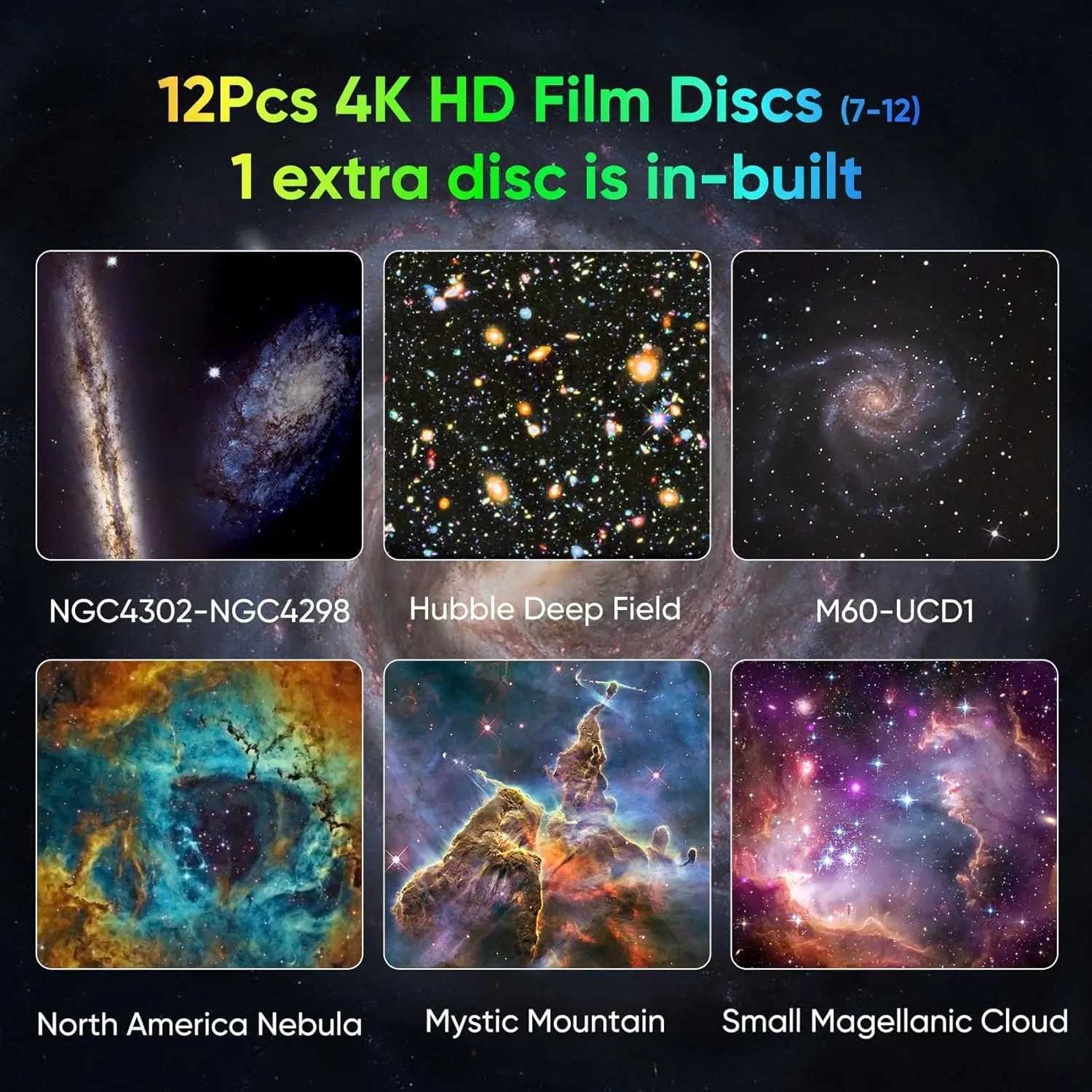Galaxy Projector for Bedroom HD Image Star Projector Adjustable Galaxy Light Knob 13 Film Discs Planetarium Projector for Ki Z250919
