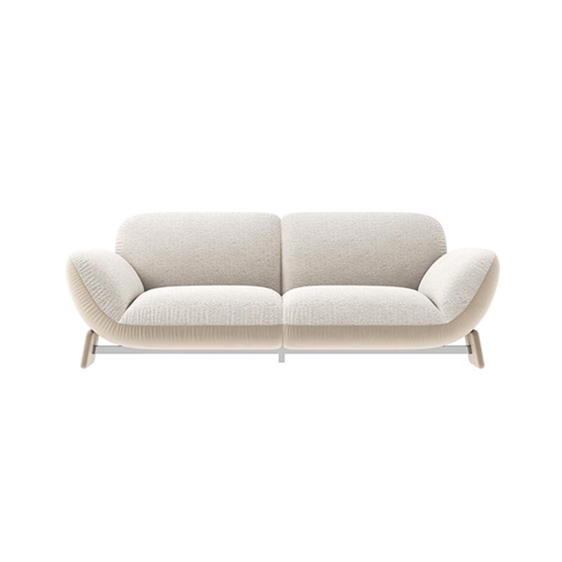 Living Room Furniture Comfortable Light - colored Double - seater Boucle Upholstered Sofa for Living Spaces