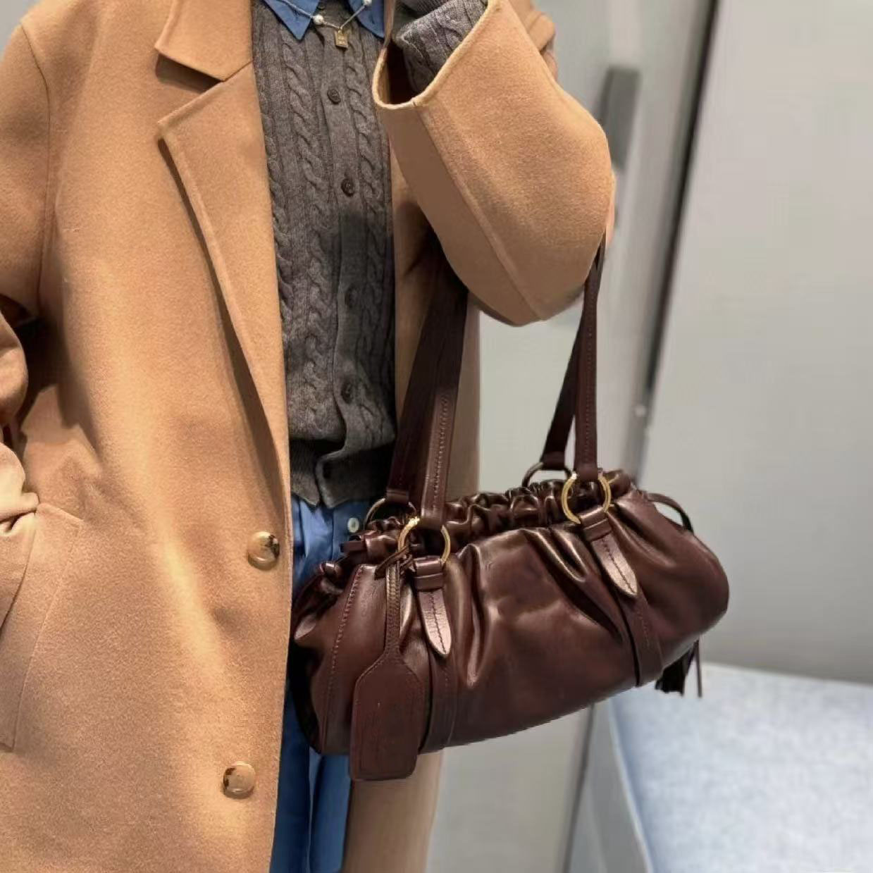 designer bag Ladies joie bag Handbag Shoulder bag Vintage Motorcycle Bag High quality Real cowhide luxury tote bag Girls new handbag mini work bag