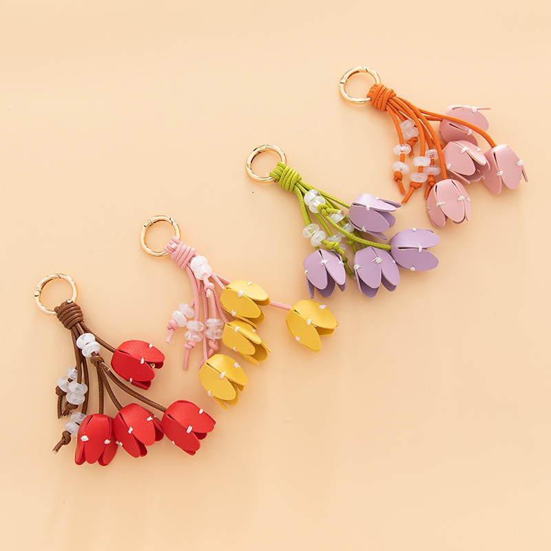 women designer keychain new dIy highvalue tulip bag pendant keychain phone case accessories