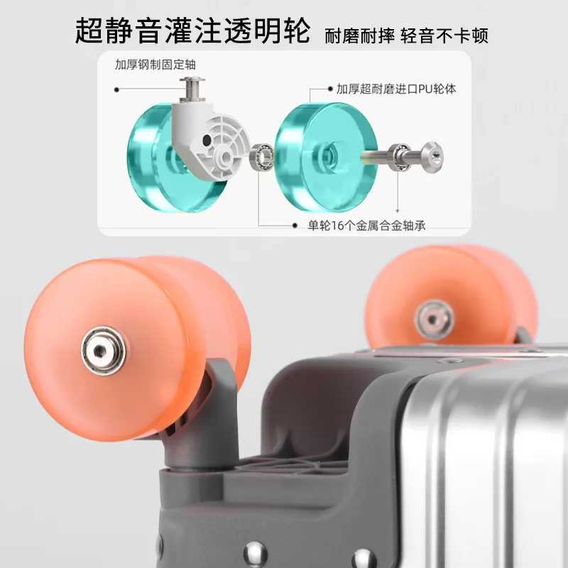 Women Men 2025 New Aluminum Suitcase 20inch Carry on Rolling Luggage 29inch Trolley Case With Wheels W250920