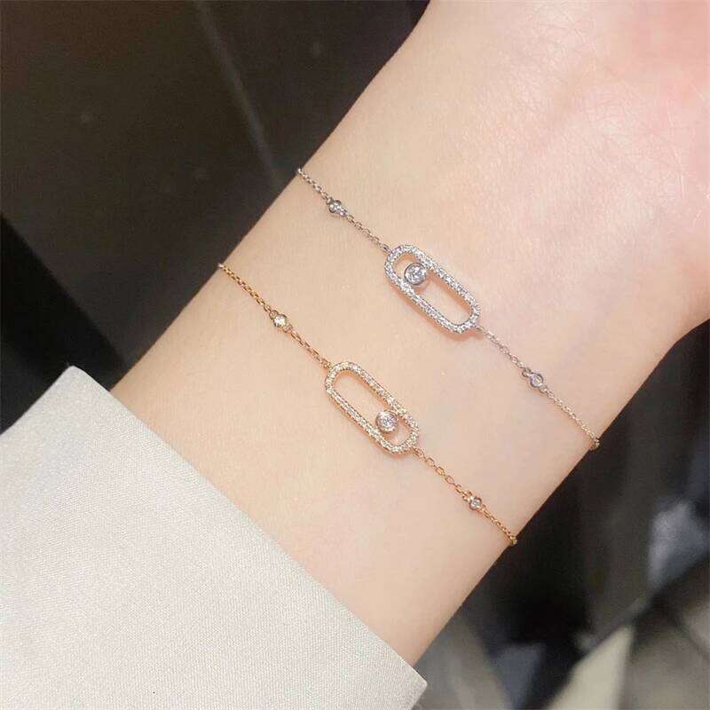 RAKOL 1: 1 Paper clip restoration AAA+ Zircon Bracelet For Wo men Fashion Simple Commuting Bracelet For Girls Party Jewelry Gift