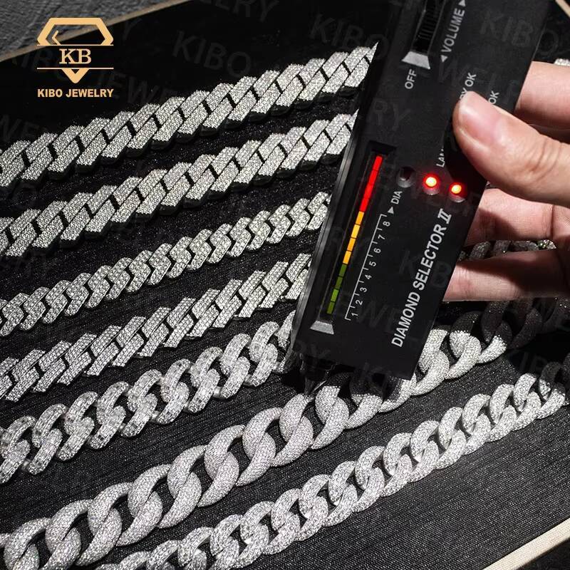 14MM 925 Vvs Moissanite Hip Hop Iced Out Diamond Thick Necklace Cuban Link Chain