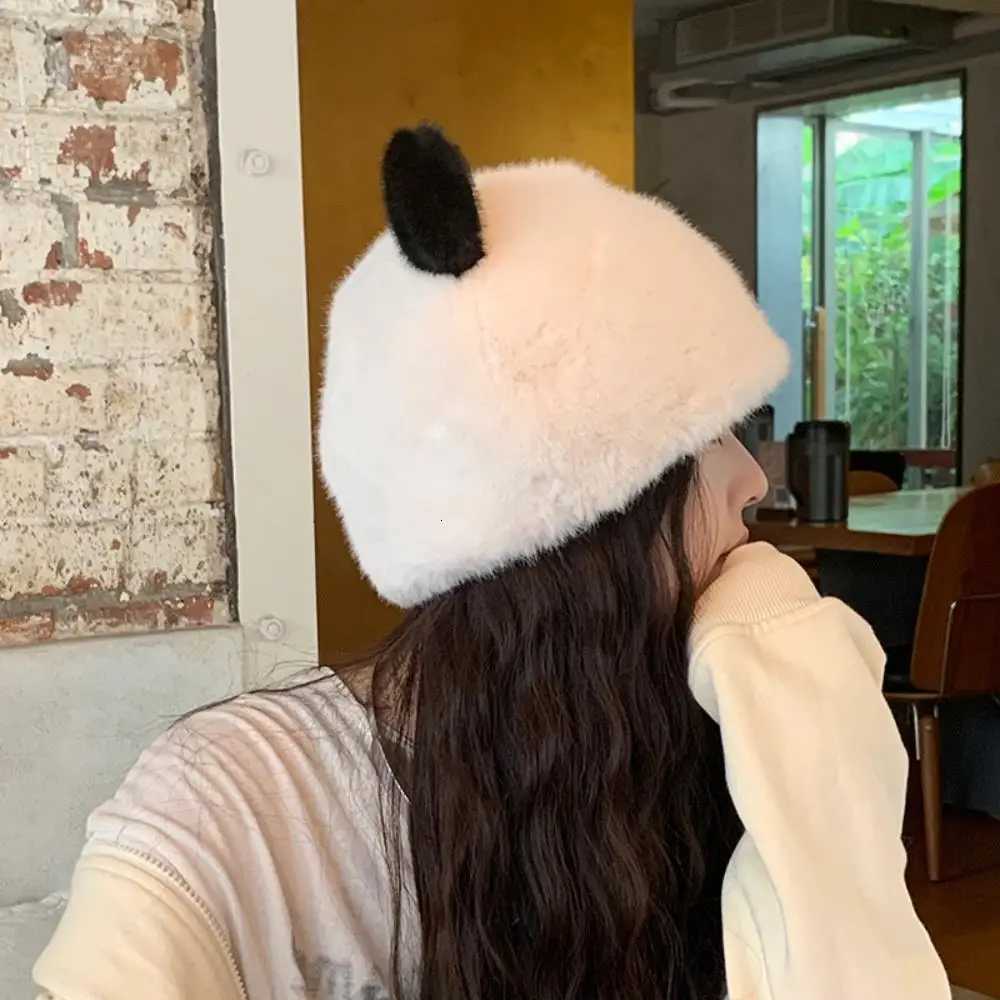 Cute Panda P Hat For Wen Faux Fur Fluffy Hat Warm Thick Beanies C Bear Ear P Hat Winter Cycling Pr C Y250920
