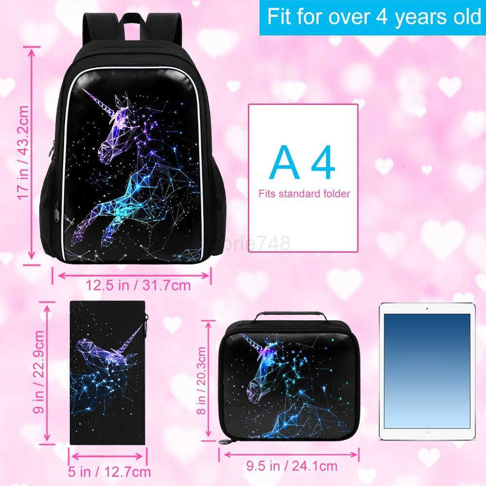3PCS Backpack for girls with Lunch Box16 Sequin Bookbag with Lunch Box School Bag for Elementary ToddlerZ250920