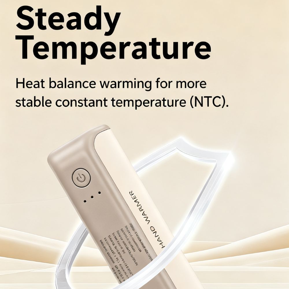 YOSHENMO Portable Hand Warmer with 3 - Gear Temperature Adjustment, 3000mAh Long - Lasting Battery & USB - C Charging-A404