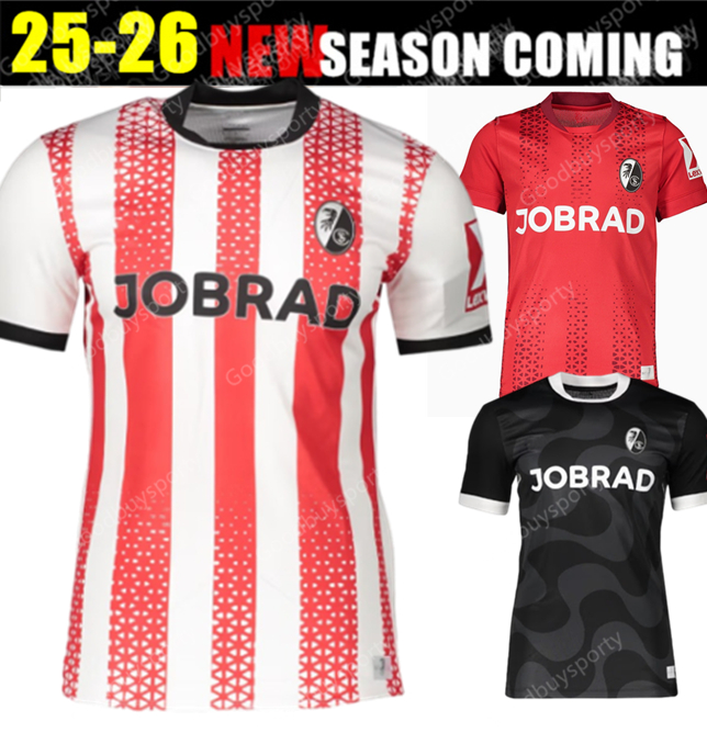 25 26 SC Freiburg Soccer Jerseys HOLER KYEREH LIENHART SALLAI GINTER GRIFO DOAN 2025 2026 Freiburg Home Away Football Shirt Uniforms EGGESTEIN