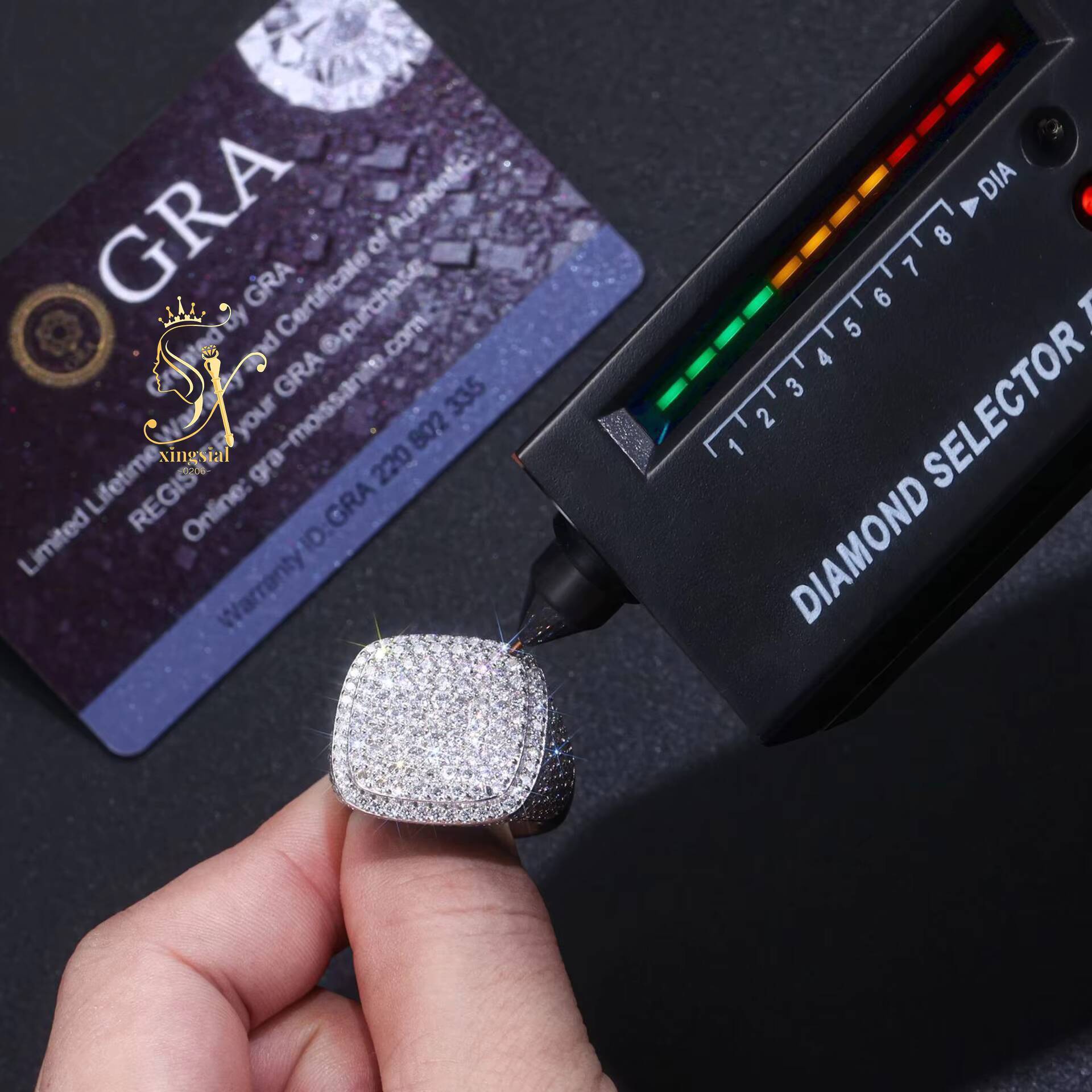 New Arrival Hip Hop Style Jewelry for Men 925 Sterling Silver VVS D Color Iced Out Diamond Cluster Ring Moissanite Luxury Ring