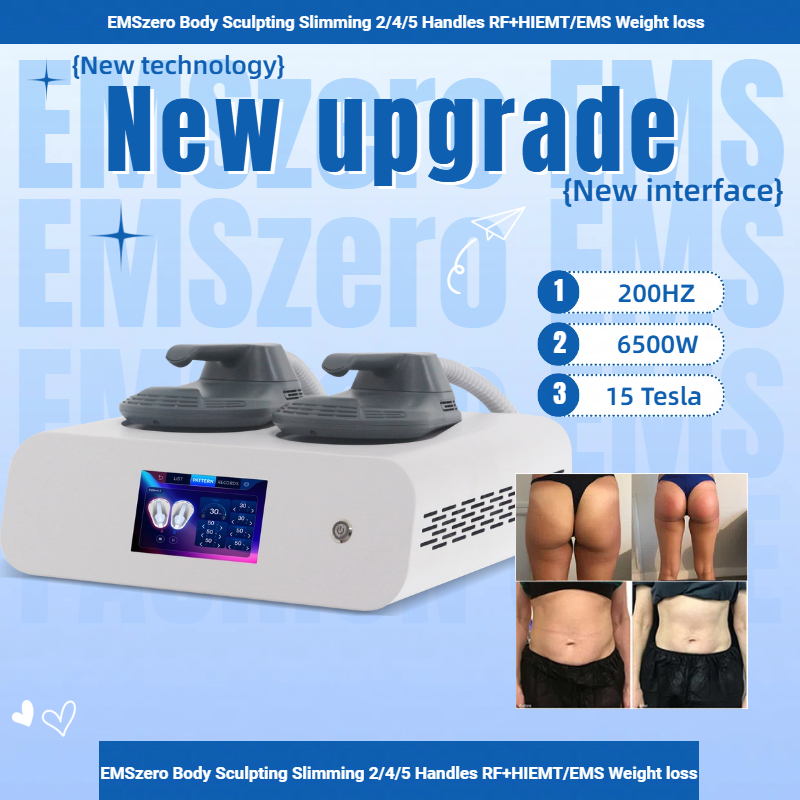 Professional EMSzero NEO 6500W RF Machine Hi-EMT Electro Magnetic Stimulation Body Sculpting and Muscle Building Machine 2/4/5 Handles 200HZ 15Tesla M