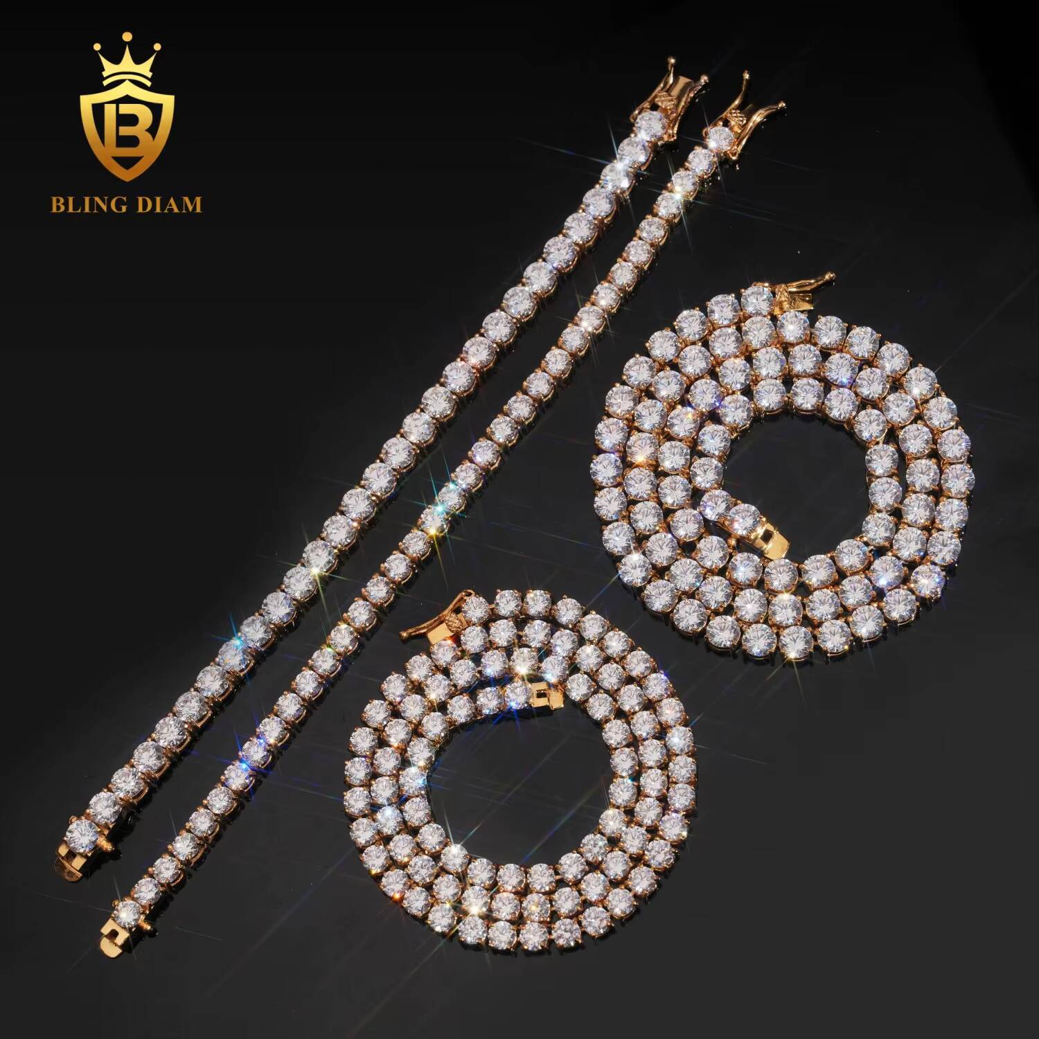 Wholesale Price 5mm 6mm 316L Stainless Steel Hip Hop Moissanite Tennis Chain Necklace Silver Jewelry for Women Men