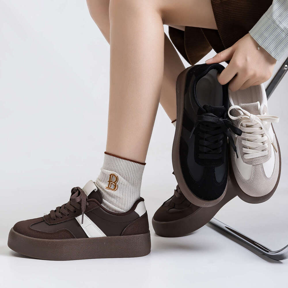 Autumn New Thick-Soled Training Couples, Versatile Casual Sports Shoes, White Shoes for Women designer shoes sneakers fashionable board shoes casual s