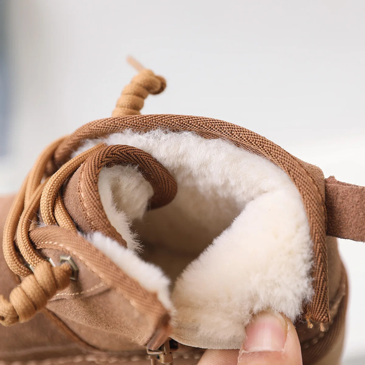Children Snow Boots Kids Toddler Real Sheepskin Thick Plush Warm Winter Boot Boy Girl Baby Suede Soft Sole Shoes 250919