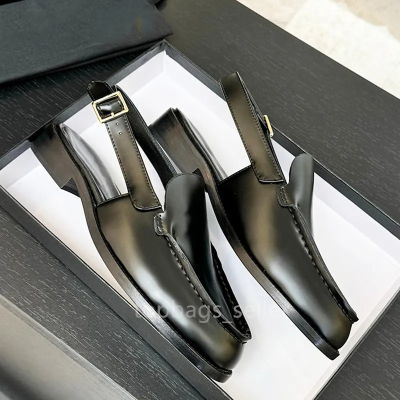 25P Designer Slingback Leather Crystal Loafers Women Flats Mules Summer Slip-on Sandals Party Dress Shoes Casual Style 755