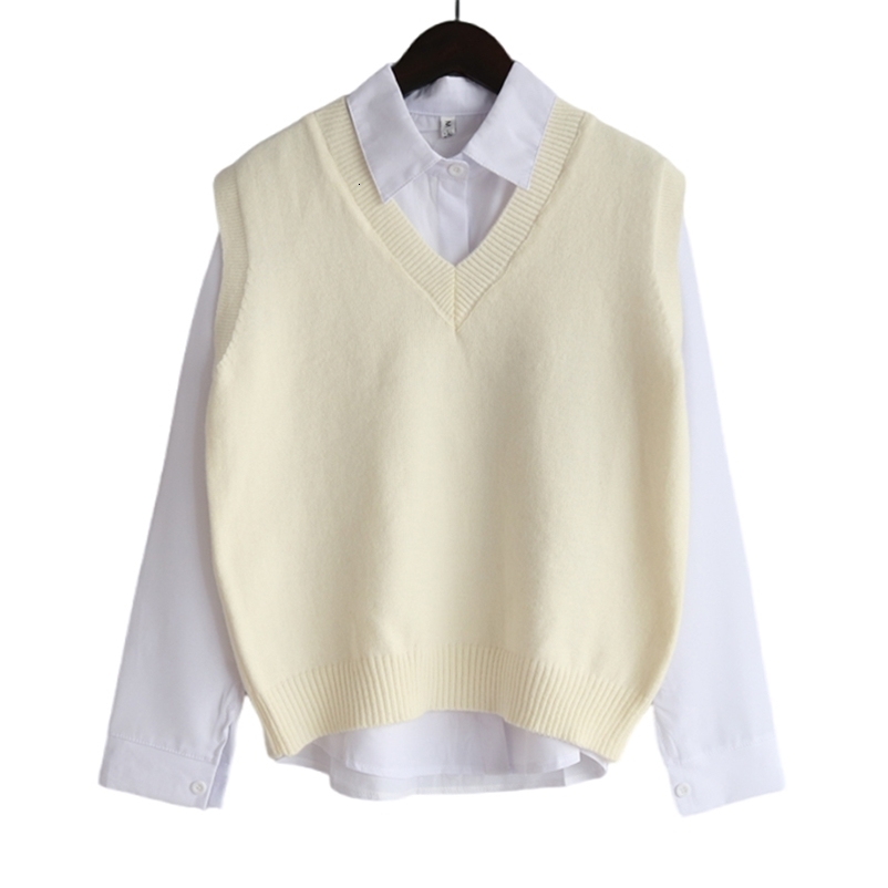Fall Winter Sweater Vest Women Korean Fashion V Neck Sleeveless Knitted Pullover Waistcoat Female 250920