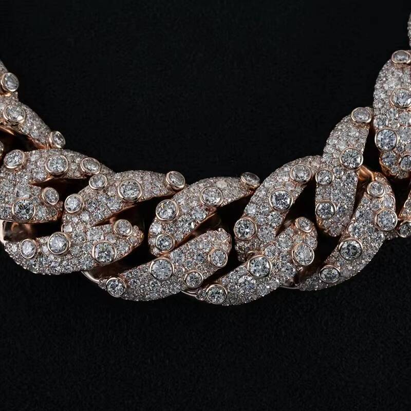 Moissanite Hip Hop Jewelry Gra Certificate Moissanite Cuban Link Chain Iced Out 15mm 925 Sterling Silver Mens Moissanite Chain