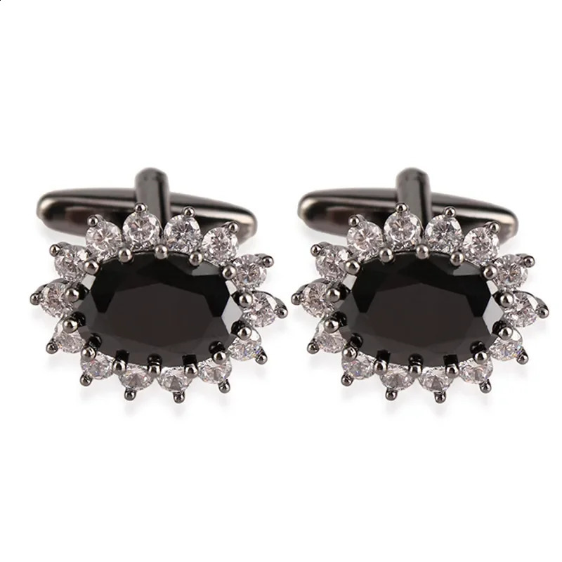 Mens French Shirts Cufflinks Blue Zircon Crystal Cuff Links Highend Business Jewelry Gifts Mens Wedding Accessories 250919 L251024