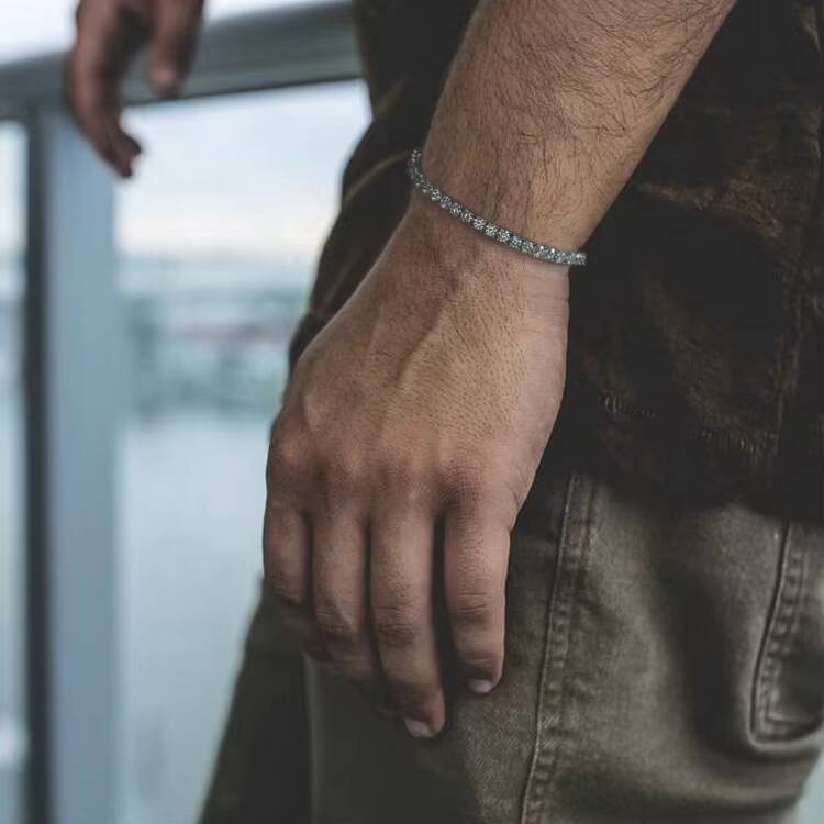 Hip Hop Jewelry 925 Sterling Silver High Quality 3mm4mm5mm Vvs Moissanite Tennis Bracelet