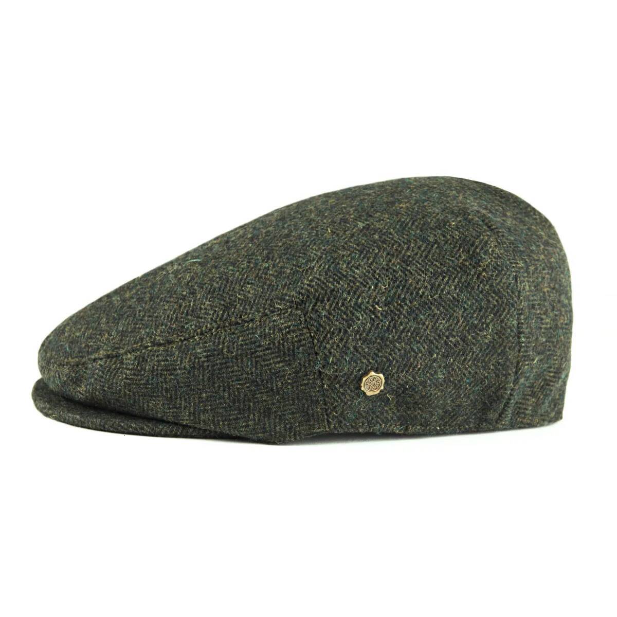 Wool Tweed Herringbone Irish Cap Men Women Beret Cabbie Driver Hat Newsboy Caps Golf Ivy Flat Hats Green Navy Black ddmythur