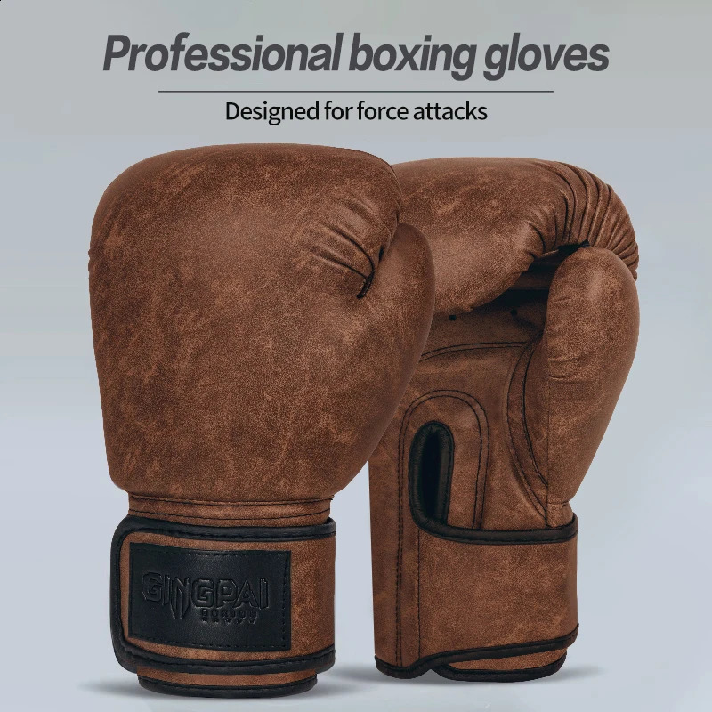 Classic Vintage Boxing Gloves Adult Kids WomenMen Boxing Glove MMA Muay Thai Boxe De Luva Mitts Sanda GYM Equipment 6 8 10 12OZ 250919