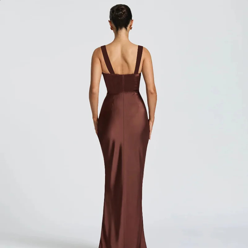 Townlike Slim Bodycon Maxi Long Dress Women Spaghetti Strap Summer Dress Backless Nightclub Sexy Party Dresses 250920
