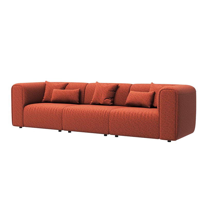 Living Room Furniture Modern Rust - Orange Three - Seater Honey Pot Sofa, Perfect for Contemporary Homes
