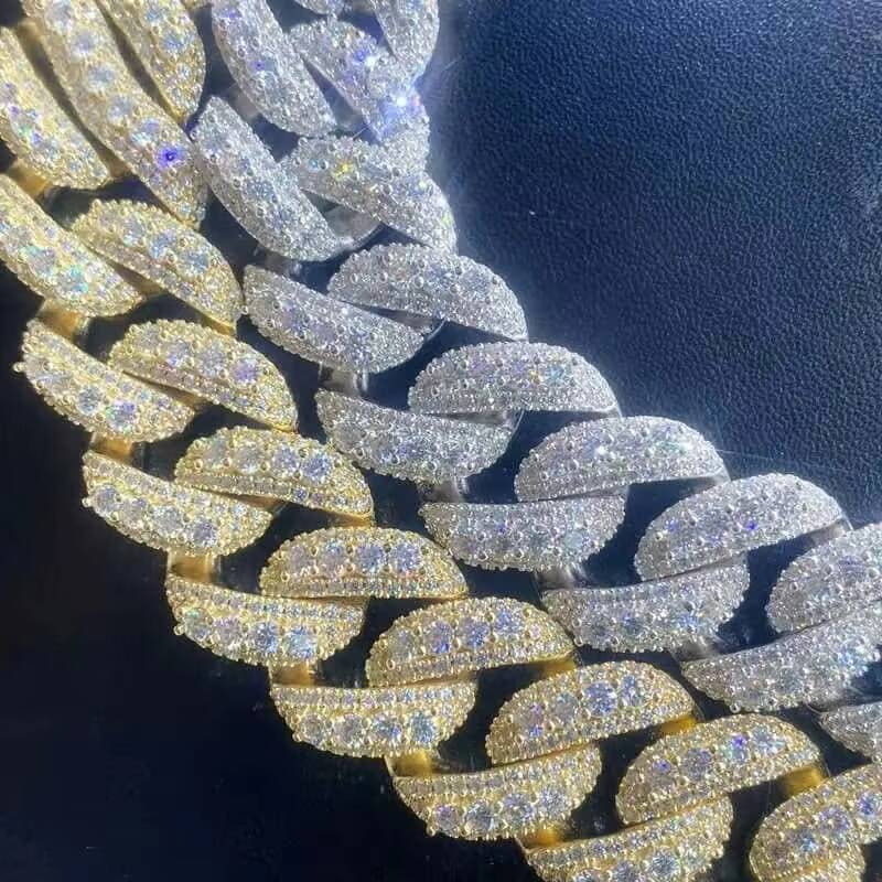 HipHop Mens Customized Trend HighQuality Necklace 15mm VVS Moissanite 925 Silver IceCooled Havana Miami Necklace