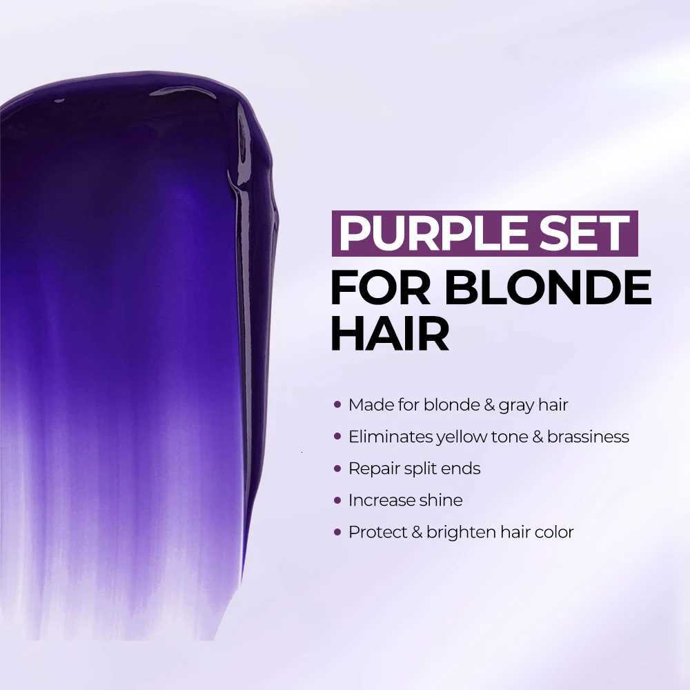 Karseell Purple Hair Mask Purple Shampoo Professional Neutralizes Brass Yellow Tones For Blonde Silver Gray Highlighted Hair F250919