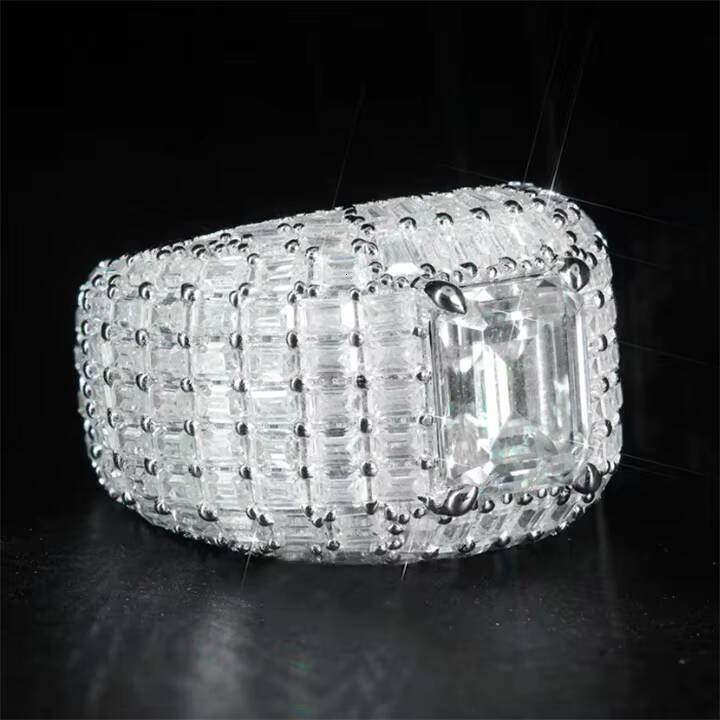 Fashion Pass Diamond Tester Silver Gold Plated Vvs Moissanite Dimoand Custom Hip Hop Men Pinky Diamond Iced Out Ring