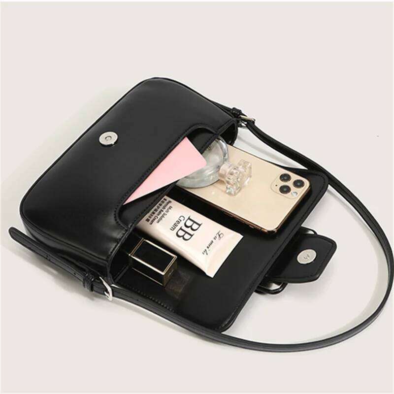 Designer Luxury New Arrival Solid Bag Women Shoulder Retro PU Leather Bags Ladies Simple Messenger Handbag Female Satchels