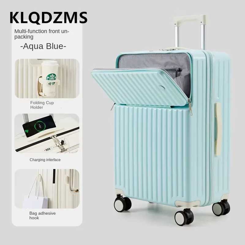 KLQDZMS Mens Suitcase USB Charging Boarding Box 20 Inch Boarding Box 2224 Trolley Case 2628 Womens Carryon Travel Luggage W250920