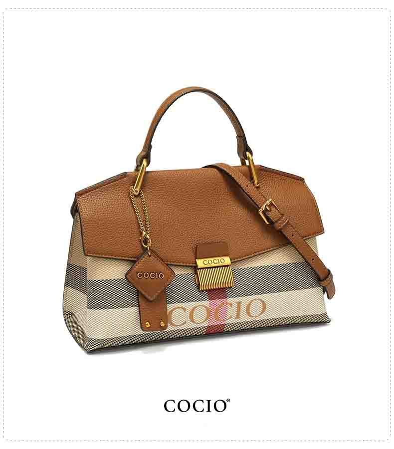 COCIO Plaid Tote for Women Texture Handbag - Simple, Trendy Everyday Shoulder Bag Z260124