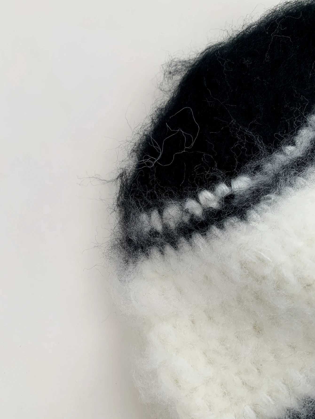 Niche Handmade Knitted Stripesd Mohair Fisherman Hat Wen Autumn and Winter Retro Warm and Cute FaceShowing Small Woolen Hat Y250920