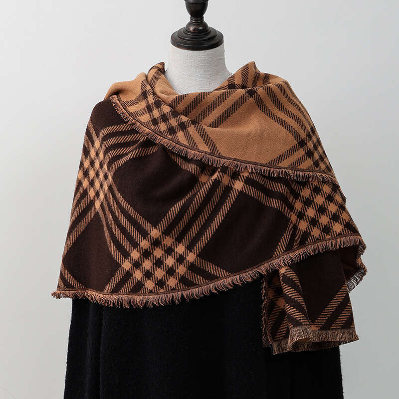 Scarves Designer Warm Scarf Jacquard Double Sided Plaid Atmosphere Wool Cashmere Feel for Women Autumn Winter