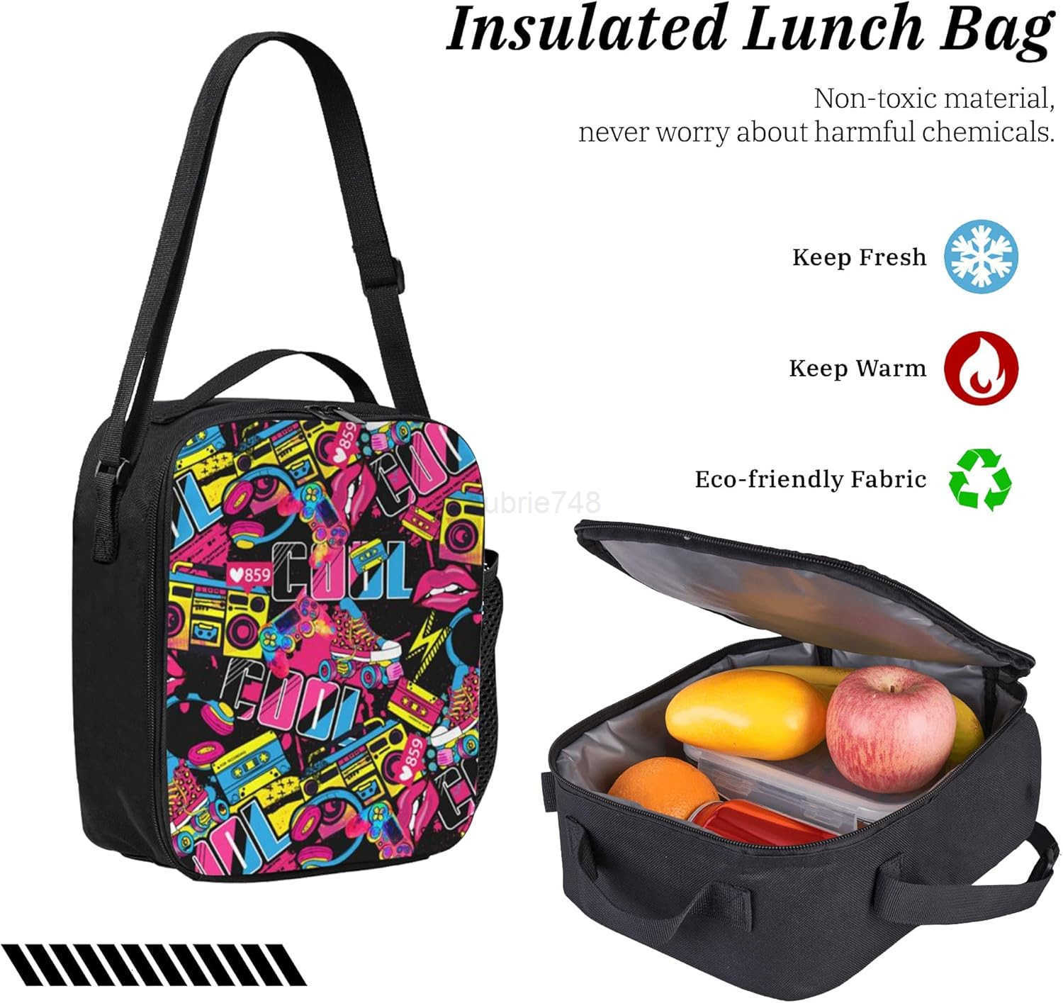 Hip Hop Graffiti Backpack Set with Lunch Bag Pencil Case Large Capacity School Bag 17 Inch Bookbag for boy girlZ250920